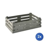 2x H&h Set 2 Cestini Simplybox 22x14x7 Grigio Guardaroba Blu
