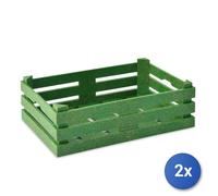 2x H&h Set 2 Cestini Simplybox 22x14x7 Verde Guardaroba