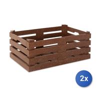 2x H&h Set 2 Cestini Simplybox 22x14x9 Cm Marrone Scuro Guardar