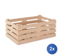 2x H&h Set 2 Cestini Simplybox 22x14x9 Cm Sabbia Guardaroba Beige