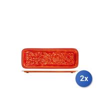 2x H&H Vassoi Rettangolare Indian Summer Assortito Cm 13X36