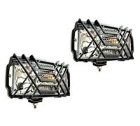 2x H3 Alogeno Chrom Luci Addizionali 12V 24V E20 Con Griglia Prot.