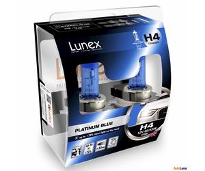2x H4 4700K Lunex PLATINUM BLUE 60/55W 12V Lampadine Faro Alogene Super Blu