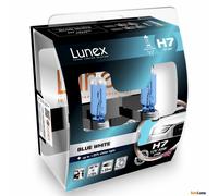 2x H7 Lunex Blue White 3700K 55W 12V Lampadine Faro PX26d Hard Case