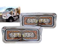 2X Halo Front Di Luce Hi-Low Beam DRL WESTERN STAR PETERBILT FREIGHTLINER