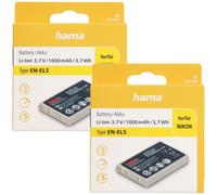 2x Hama Batteria Li-Ion 1000 mAh Compatibile Nikon EN-EL5 COOLPIX
