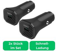 2x Hama Caricatore Auto USB-C 25W PD 12V 24V Accendisigari