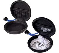 2x Hama Custodie Hardcase EVA Per Auricolari In-Ear Borsa Protettiva Nero
