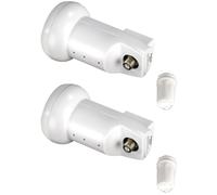2X Hama LNB Universale Singolo Premium Digitale Ricevitore TV Sat 4K UHD Full HD