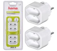 2x Hama Multi-Stecker 2-Fach Spina Multipresa Kombi-Adapter Presa Distributore-T