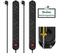 2x Hama Multipresa 10 Uscite Con Interruttore, 1,5 m, Nero, 16 A