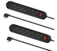 2x Hama Spina Multipresa 6-Fach con Interruttore Supporto Ciabatta Presa Da