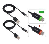 2x Hama Usb-A Su Usb-C Cavo LED Dati Carica Cellulare Smartphone Tablet