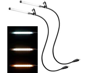 2X Hama USB LED Lampada A Stelo Con Collo D' Oca Luce Foto Selfie Notebook
