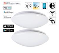 2x Hama WiFi Lampada Da Soffitto LED 18W Dimmabile App Controllo 100W