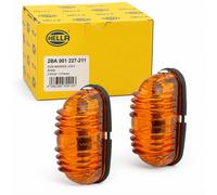 2x Hella 2BA 001 227-211 Luce Laterale Arancione Per Trattore Oldtimer 12V