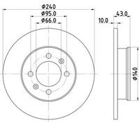 2x HELLA 8DD 355 113-361 Disco freno Posteriore per MG MGF (RD) 240mm