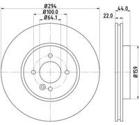 2x HELLA 8DD 355 115-871 PRO Disco freno Anteriore per MINI Schrägheck (R56)