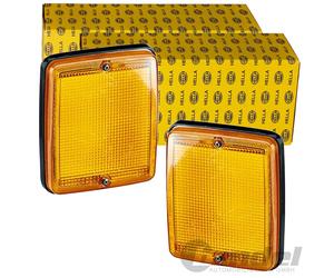 2X HELLA FARI Indicatori Giallo Nero Doppio Set