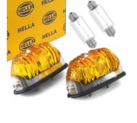 2x Hella Indicatore Cromato Sinistra Destra Indicatore 12V K (18W) + Lampadine