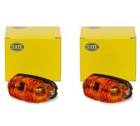 2X Hella Spia Direzionale Indicatori Luce Arancione Cromata 2BA001227201 12V 24V