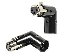 2x HQRP 3-Pin XLR Angolo Di Adattatori Doppio Maschile E Femminile 4 Regolabile