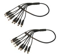 2x HQRP AC Alimentatore Adattatore 1 A 8 Porta Cavo Codino Per CCTV Fotocamere