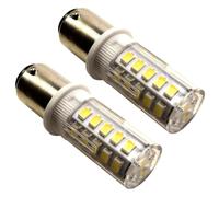 2x HQRP BA15D 1076 1130 1176 12-24V 32 5050 SMD Marine Boot Lampada LED Bianco