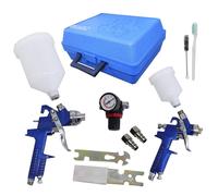 2x Hvlp Pistola a Spruzzo Spraypistole Set Pneumatica Riduttore di Pressione