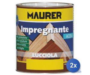 2x IMPREGNANTE ALL' ACQUA LUCCIOLA MAURER LT 2,50 NOCE CHIARO