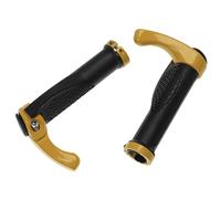 2x impugnatura con bar ends per bicicletta, mountainbike - giallo nero, 133 mm