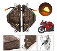 2x Indicatore di direzione a LED anteriore fumo per Kawasaki Ninja 300 250 400