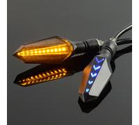 2x Indicatore di direzione a LED fluente Sequenziale Amber Lamp moto Universal