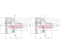 2X KAMOKA Set Di Giunti Di Trasmissione Per VW Sharan 7M8 7M9 7M6