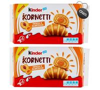 2X Kinder Kornetti Ripieni alla Pesca e Albicocca Novita Ferrero Cornetti Croissant 252gr con Portachiavi CAIYA® [2 Confezioni]
