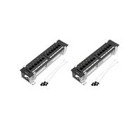 2X Kit di Strumenti di Rete Pannello Patch CAT6 A 12 Porte RJ45 Rack per Montaggio A Parete con Staffa per Montaggio A Parete su Superficie
