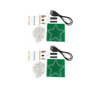2X Kit Elettronico DIY Suite di Saldatura Kit di Circuiti Stampati Colorati un Stella un Cinque Punte LED Lampeggiante, Senza Guscio