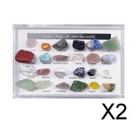 2X Kit sperimentale per miniere di rocce e minerali da 24 pezzi con geografia