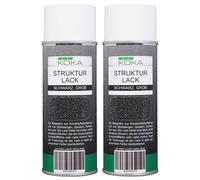 2x KOKA Struktur-Lack Grezzo Kunststoff-Struktur Kräusel-spray Verniciabile Nero