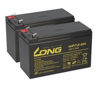 2X Kung Long VDS WP7.2-12A F1, 12V, 7.2 Ah Batteria AGM Piombo 4.8mm Faston