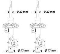2X KYB 3348099+3348098 Ammortizzatori Anteriori Per Citroën C3 III SX C4 Cactus