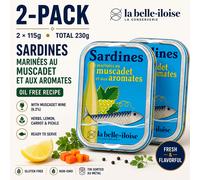 2x La Belle-Iloise Sardines Muscadet Wine Herb Marinata 115 g frutti di...