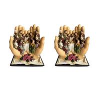 2X La Scena ' Cena Gesù E I 12 Discepoli Statua Religiosa Statuetta C6667