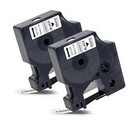 2x Labelwell 12mm x 7m Nastro per Etichette Compatibile per Dynmo D1 45013 S0720530 Nero su Bianco per Dynmo LabelManager 160 210D 360D 420P 500TS Labelpoint 250 150 Labelwriter 450 Duo