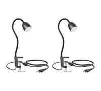 2x lampada a morsetto a collo d'oca KLUK interruttore nero opaco 1x GU10 max. [EEK: F]