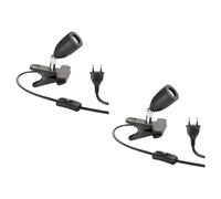 2x lampada a morsetto LIK interruttore nero opaco 1x E27 max. 60W