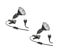 ledscom.de 2 pezzi E27 lampada a morsetto LIK, nero incl. PAR38 LED lampada riflettore nero 1379lm bianco