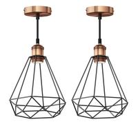 2x lampada a sospensione RETRA cavo tessile bronzo opaco 1x E27 max. 60W