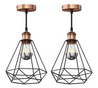 2x lampada a sospensione RETRA cavo tessile bronzo opaco 1x E27 max. 60W [EEK: E]