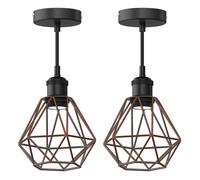 2x lampada a sospensione RETRA cavo tessile nero opaco 1x E27 max. 60W